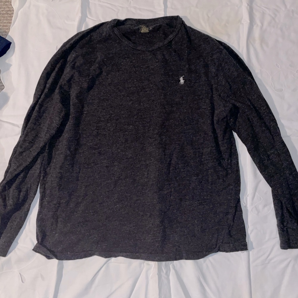 Charcoal LS Polo Tee